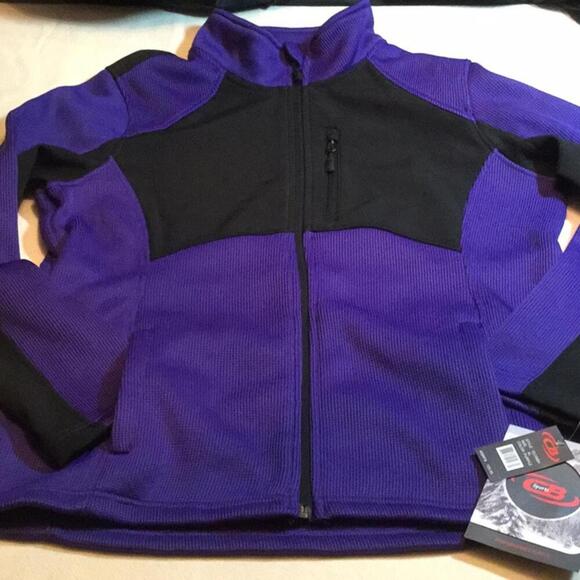 CB Performance fleece Jacket purple black XL New With Tags - Picture 1 of 8